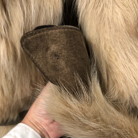 Vintage 70s Fur and Suede Coat As Is fully lined - Picture 5 of 8